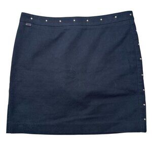 Vtg Ralph Lauren Mini Skirt Studs 6 Black Silver Preppy Streetwear